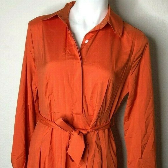 Zredurn Womens Elegant Pleated Shirt Dress - Picture 2 of 7